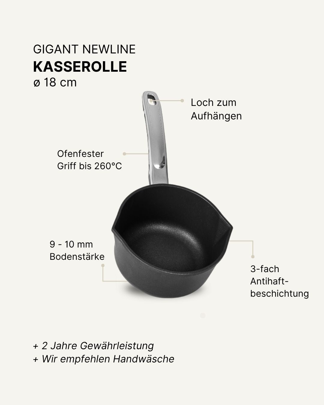 GIGANT Newline Kasserolle / Stieltopf
